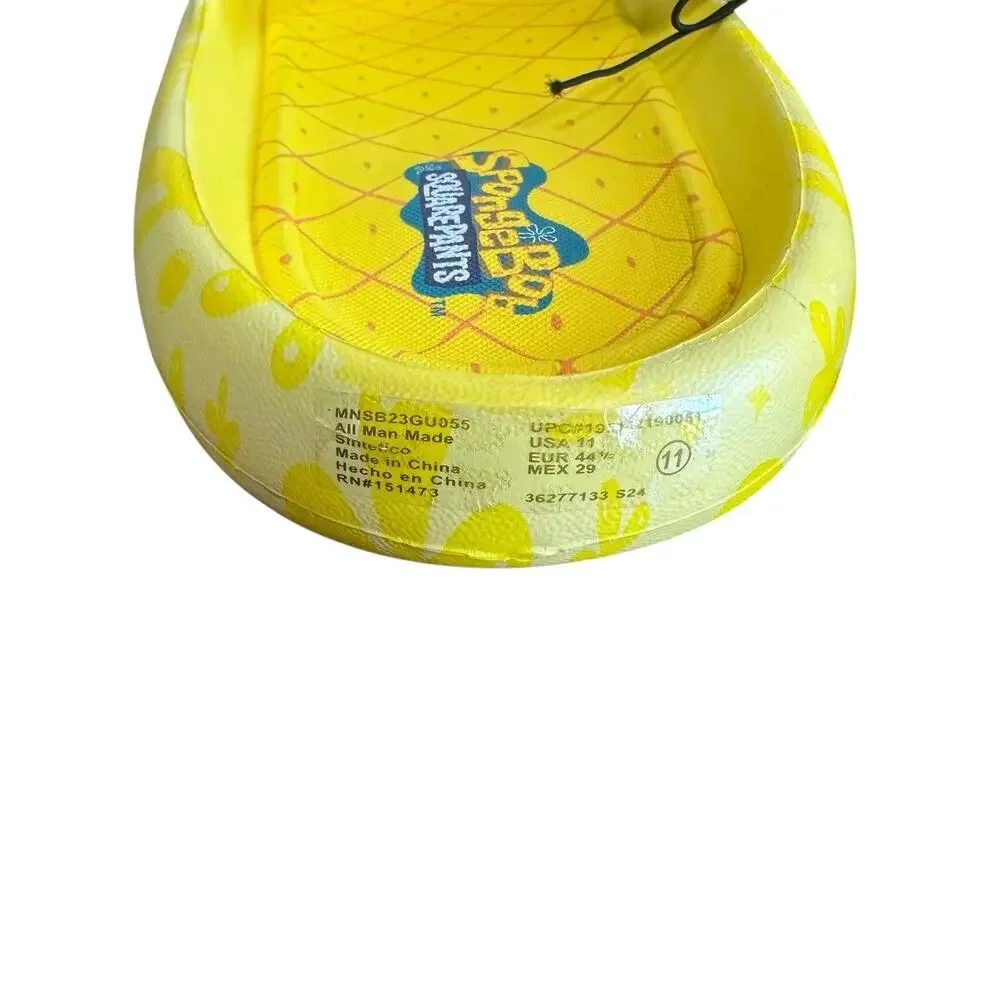 Ground Up Men’s Nickelodeon Sponge Bob Patrick Comfort Slides Yellow Size 11 NWT - Picture 6 of 10